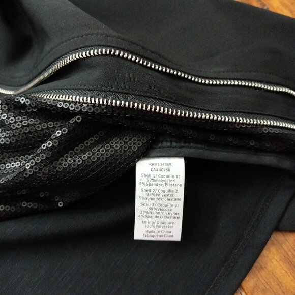 VANESSA WILLIAMS Black Moto Jacket W/Bottom Sequin Layer. Plus Size 1X - Picture 10 of 11